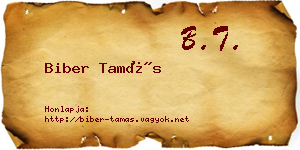 Biber Tamás névjegykártya